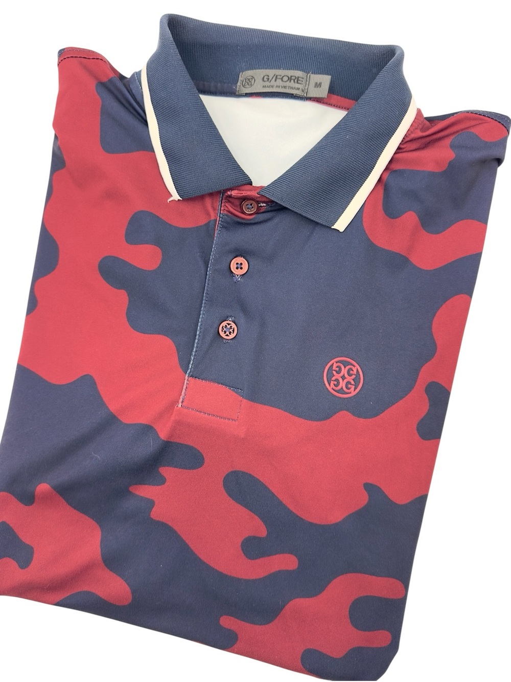 G/FORE Tech Jersey Golf Polo Shirt Mens Medium Exploded Camo Performance Stretch